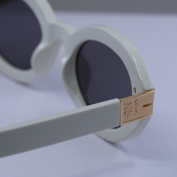Palm Angels PERI094 HARMONY 0107 Oval Sunglasses - White/Grey